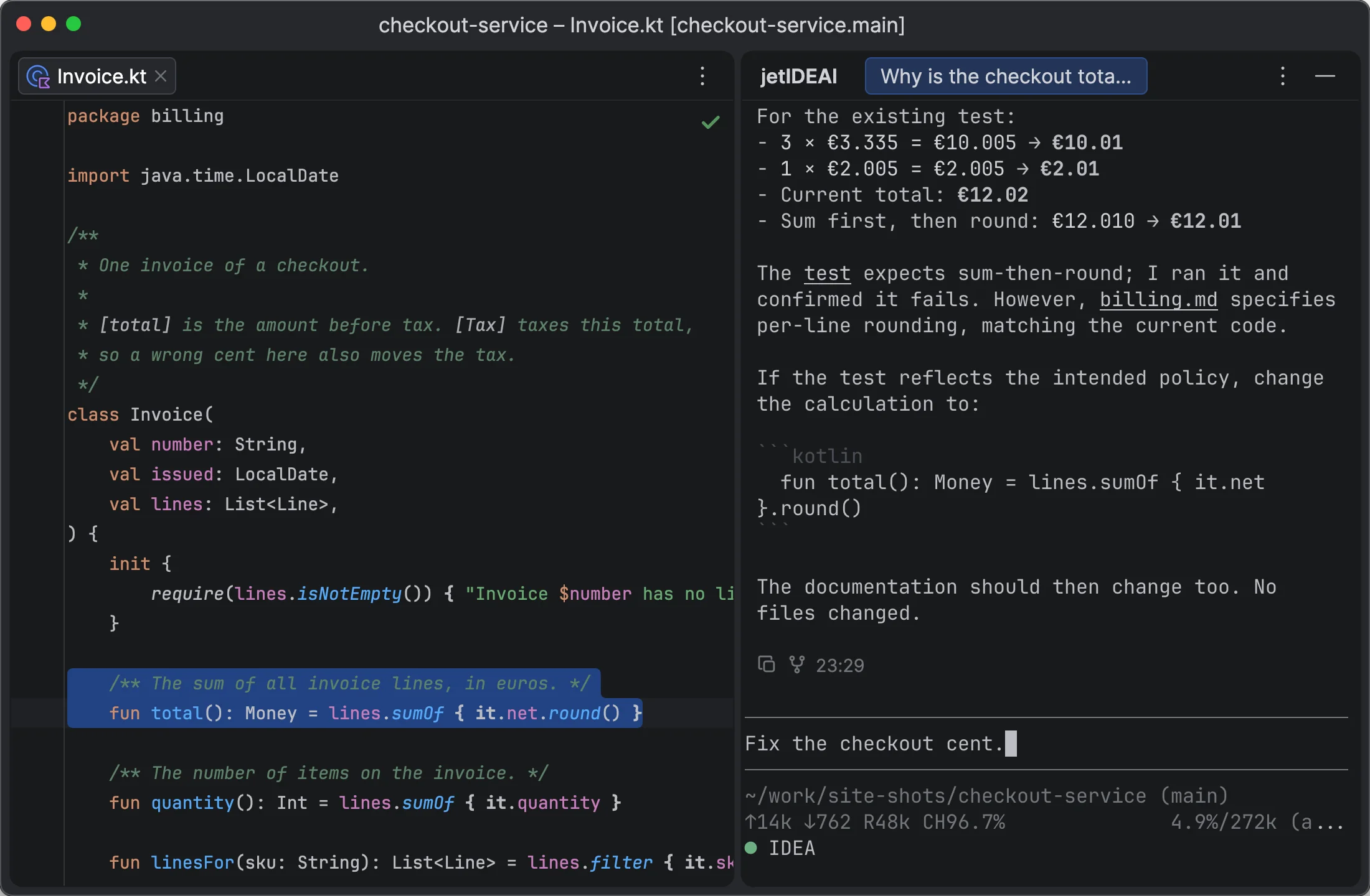 Prompts in the editor: Edit a long prompt in an editor tab, then send it back to the agent.