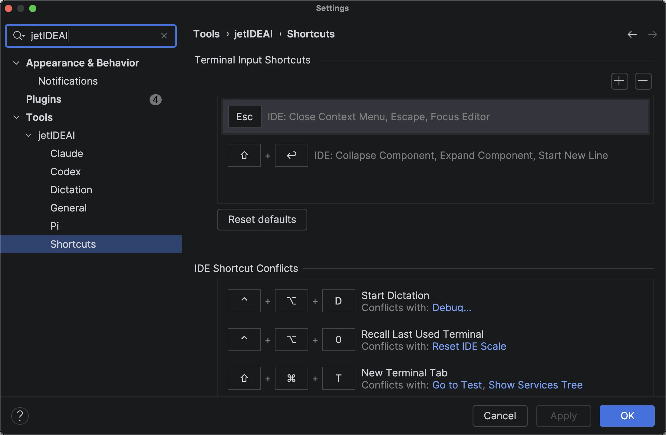 Shortcuts: See every terminal shortcut and fix keymap conflicts in one place.