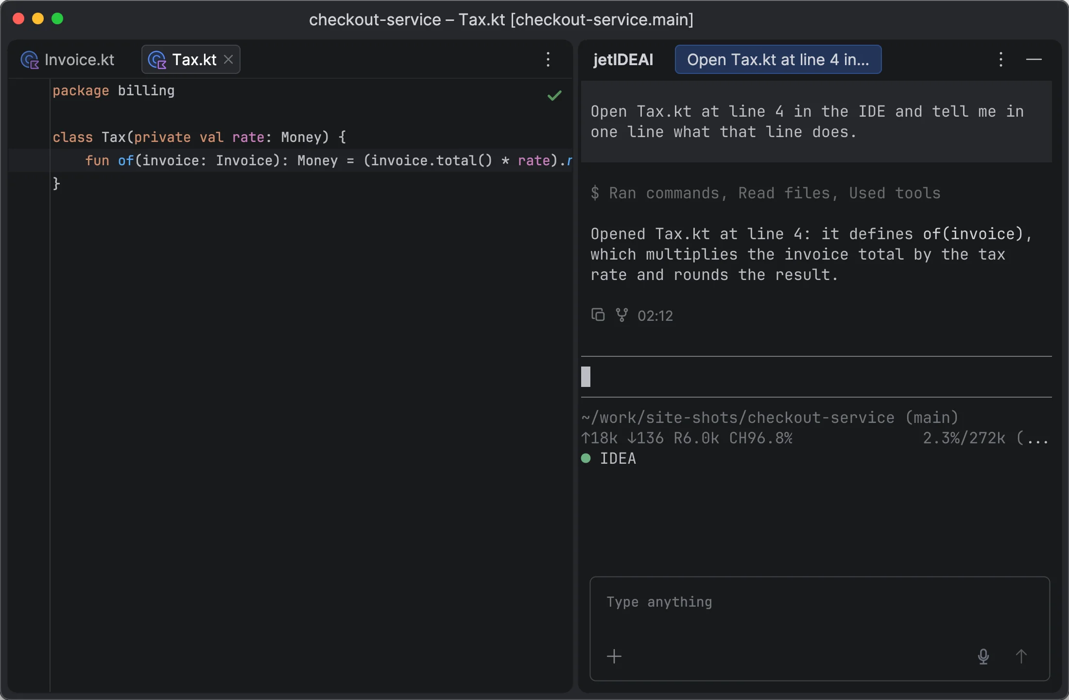 jetideai CLI calls in a terminal